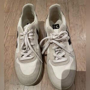 Veja V-10 White and Blue Sneakers